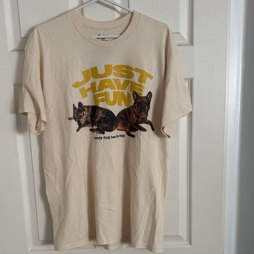 Cream Graphic Tee - Just Have Fun
